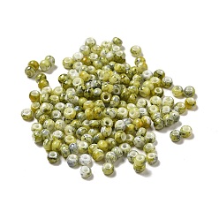 Light Khaki 6/0 Opaque Glass Seed Beads, Round Hole, Rondelle, Light Khaki, 4~4.5x3~4mm, Hole: 0.8~1.5mm