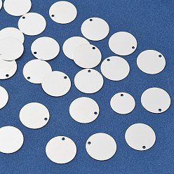 Серебро Латунные подвески, плоские круглые прелести, без свинца, без кадмии и без никеля, серебряные, 12x0.8 мм, отверстие : 1.2 мм