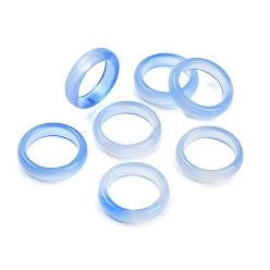Светло-Голубой Кольца из натурального агата, окрашенного и нагретого, для женщин, Небесно-голубой, 5.5 мм, внутренний диаметр: 17~17.5 мм