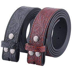 (52) Непрозрачная лаванда 2 шт. 2 цвета ковбойские кожаные ремни с цветочным тиснением, поясные ремни с застежками из сплава sanp для мужчин, разноцветные, 1200 мм, 1 шт / цвет