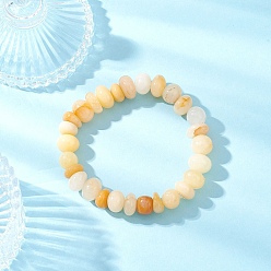 Топаз Нефрит Браслеты из натурального топаза и нефрита с бусинами для унисекс, самородки, внутренний диаметр: 2-3/8 дюйм (6 см)