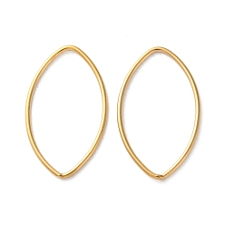 Настоящее золото 18K Ионное покрытие (ip) 304 соединительные кольца из нержавеющей стали, лошадиный глаз , реальный 18 k позолоченный, 25x15x1 мм, внутренний диаметр: 23x12.5 мм