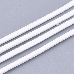 White Faux Suede Cord, Faux Suede Lace, White, 2.5~2.8x1.5mm, about 1.09 yards(1m)/strand