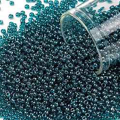 (108BD) Transparent Luster Teal TOHO Round Seed Beads, Japanese Seed Beads, (108BD) Transparent Luster Teal, 11/0, 2.2mm, Hole: 0.8mm, about 1110pcs/bottle, 10g/bottle