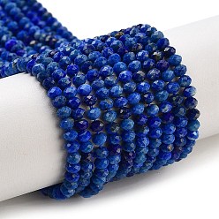 Ляпис-Лазурь Нити натуральных бусин, окрашенных в лазурит, граненые, рондель, 3.5x3 мм, отверстие : 0.8 мм, около 165 шт / нитка, 14.53'' (36.9 см)