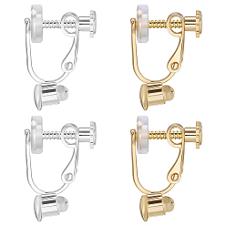 (52) Непрозрачная лаванда 20 шт. 2 цвета стойка покрытие латунь клипсы конвертеры фурнитура, для не проколотых ушей, 20Силиконовый зажим на подушечках сережек, разноцветные, 16x14.5x5 мм, 10 шт / цвет