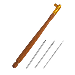 Кокосово-Коричневый 1 крючки для тамбура из древесной массы, со стальными иглами, для инструментов для вязания крючком 3d французская вышивка, кокосового коричневый, 122x12x6 мм