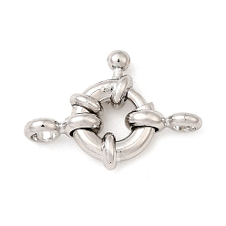 Платинированный Латунная застежка пружинного кольца, без никеля , Реальная платина, 12.5x9x2.5 мм