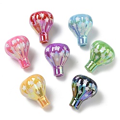 Mixed Color UV Plating Opaque Acrylic Beads, Iridescent, Star Hot Air Balloon, Mixed Color, 23.5x19mm, Hole: 3.8mm