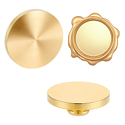 Flat Round DIY Scrapbook Blank Brass Wax Seal Stamp Heads, Golden, Flat Round, 40.5x14mm, Hole: 7.5mm
