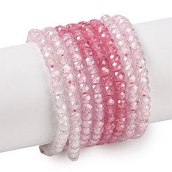 Разноцветный Прозрачный градиент цвета нити циркония, сегментированные разноцветные бусины, граненые, рондель, красочный, 3x2 мм, отверстие : 0.6 мм, о 200шт / цепи, 15.79'' (40.1 см)