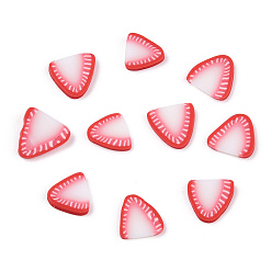 Красный Ручной полимерной глины ногтей декоративные аксессуары, фрукты, красные, 4~6x5~6x0.2~1 мм