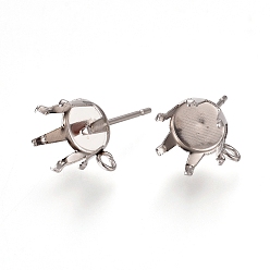 Нержавеющая Сталь Цвет Не тускнеет 304 серьги-гвоздики из нержавеющей стали, серьги с зубцами, с петлей, цвет нержавеющей стали, 17.5x10 мм, отверстие : 1.7 мм, штифты : 0.7 мм, лоток : 9 мм