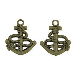 Античная Бронза Сплавочные подвески тибетского стиля, якорь, без кадмия, без никеля и без свинца, античная бронза, 24x19.5x3 мм, отверстие : 2.5 мм