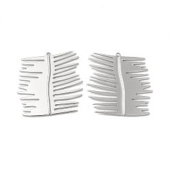 Нержавеющая Сталь Цвет Не тускнеющие 304 подвески из нержавеющей стали, прямоугольный шарм, цвет нержавеющей стали, 32x32x1.5 мм, отверстие : 1.2 мм