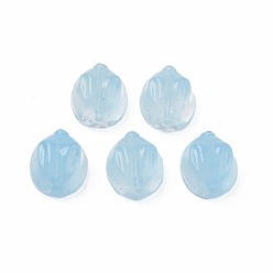 Light Sky Blue Transparent Glass Beads, Rabbit, Light Sky Blue, 14x12x8mm, Hole: 1.4mm