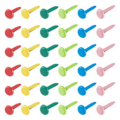 Плоский Круглый 2 пакеты, окрашенные аэрозольной краской, металлические застежки, гвоздики, для скрапбукинга, Фотоальбом, diy craft, разноцветные, плоско-круглые, 1.8x0.8 см, 50 шт / пакет