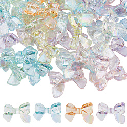 (52) Непрозрачная лаванда 60прозрачные акриловые бусины с УФ-покрытием, радужный, бантом, разноцветные, 24x32x8 мм, отверстие : 2 мм