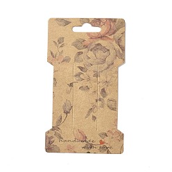 Цветок Открытки с заколками для волос из крафт-бумаги, карты-держатели бантов для волос, аксессуары для волос, цветок, 11.5x6.6x0.03 см, отверстие : 24.5x8.5 мм