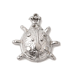 Нержавеющая Сталь Цвет 304 подвески из нержавеющей стали, очарование божьей коровки, цвет нержавеющей стали, 15.5x15x4.5 мм, отверстие : 0.8 мм