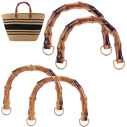 Мокасин 4шт. 2 стили ручек для сумок из искусственной бамбуковой смолы, с D-образными кольцами из сплава, золотые, форма арки, мокасин, 102~115x135~157x12.5~17 мм, 2 шт / стиль