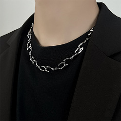 Нержавеющая Сталь Цвет 316l ожерелья из хирургической нержавеющей стали с жидкой нерегулярной цепочкой, цвет нержавеющей стали, 17.72 дюйм (45 см)
