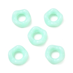 Aquamarin Opake Legierung Perlen, Großloch perlen, welliger Ring, Aquamarin, 15x5 mm, Bohrung: 7 mm, ca. 1000 Stk. / 500 g