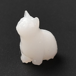 White 3D Resin Model, UV Resin Filler, Epoxy Resin Jewelry Making, Cat, White, 9x6x10.5mm
