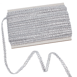 Серебро Полиэстеровая лента в форме буквы S, аксессуары для одежды, серебряные, 1/4 дюйм (6 мм)