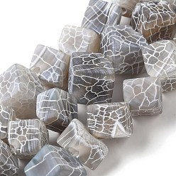 Гейнсборо Естественные выветрившиеся агатовые бусины, ромб, светло-серые, 11x11x9.5~11 мм, отверстие : 2 мм, около 26 шт / нитка, 13.78'' (35 см)