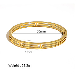 Золотой Полые 304 браслеты из нержавеющей стали с шарнирным креплением для женщин, золотые, 1/4 дюйм (0.6 см), внутренний диаметр: 2-3/8 дюйм (6 см)