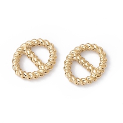 Настоящее золото 24K Ионное покрытие (ip) 304 соединительные кольца из нержавеющей стали, полированный, витой овал с центральной полосой, реальный 24 k позолоченный, 13x16x2.5 мм, отверстие : 7x4 мм