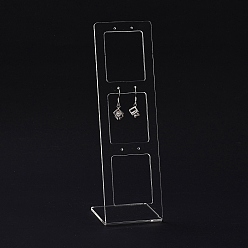 Clear Transparent Acrylic Earrings Display Stands, Ladder Shape, Clear, 19.5x6.3x0.95cm, Hole: 1.6mm