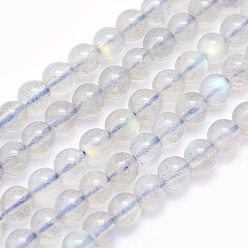 Лабрадорита Природные лабрадорита бисер нитей, круглые, 5 мм, отверстие : 0.8 мм, около 84 шт / нитка, 15.5 дюйм (39.5 см)
