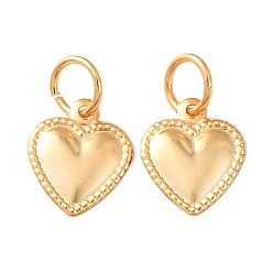 Настоящее золото 24K Латунные подвески, сердце прелести, стойки покрытие, долговечный, без кадмия и без свинца, с целью перехода в кольце, реальный 24 k позолоченный, 10x8.5x0.8 мм, отверстие : 3.5 мм