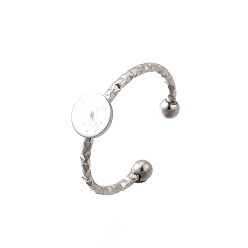 Нержавеющая Сталь Цвет 304 компоненты манжетного кольца из нержавеющей стали, простые настройки кольца пэда, плоско-круглые, цвет нержавеющей стали, круглый : 6 мм, внутренний диаметр: регулируемый