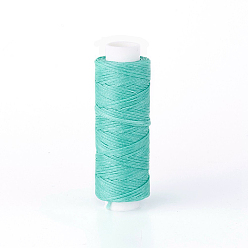 Бирюза Вощеный шнур полиэстера, микро шнур макраме, для кожаного проекта, изготовление браслетов, ремонт обуви, переплетное дело, плоский, бирюзовые, 0.8 мм, около 32.8 ярдов (30 м) / рулон