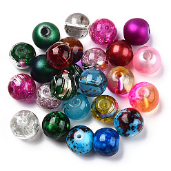 Mixed Color Mixed Style & Mixed Color Round Spray Painted Glass Beads, Mixed Color, 10mm, Hole: 1.2~1.5mm, about 200pcs/bag