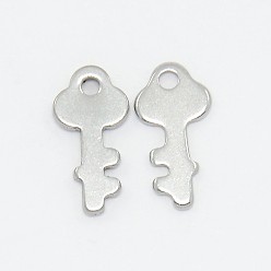 Couleur Acier Inoxydable Collier pendentif clé en acier inoxydable résistant au ternissement et tendance, couleur inox, 304mm, Trou: 13x7x1mm