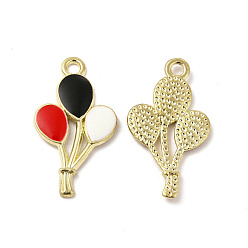 Черный Подвески из эмали и сплава, подвески из воздушных шаров, золотые, чёрные, 23.5x13x1.5 мм, отверстие : 1.8 мм