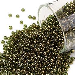 (324) Gold Luster Moss Green TOHO Round Seed Beads, Japanese Seed Beads, (324) Gold Luster Moss Green, 11/0, 2.2mm, Hole: 0.8mm, about 1110pcs/bottle, 10g/bottle