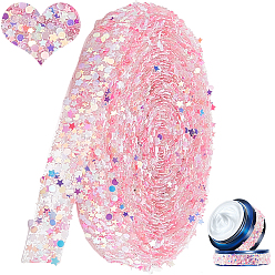 Pink 5м лента со стразами, звезды горячая полоса сверления, розовые, 1/2 дюйм (14 мм) ~ 5/8 дюйм (15 мм), около 5.47 ярдов (5 м) / комплект
