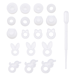 Белый Прозрачные силиконовые формы для кольца, формы для литья смолы, для уф-смолы, изготовление ювелирных изделий из эпоксидной смолы, ювелирный инструмент, белые, 54x37x6 мм