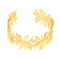 Light Gold Armreifen mit Blumenmuster aus Eisen für Damen, Licht Gold, Innendurchmesser: 2.36 Zoll (6 cm)