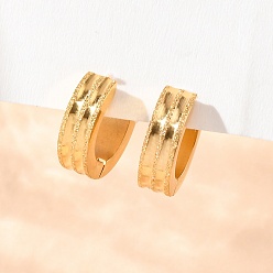 Золотой Sand Flash 304 серьги-кольца из нержавеющей стали для женщин, ионное покрытие (ip), круглые, золотые, 13x4 мм