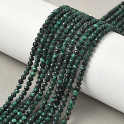 Малахит Природного малахита бисер нитей, круглые, 3~3.5 мм, отверстие : 0.6 мм, около 126~127 шт / нитка, 15.28'' (38.8 см) ~ 15.35'' (39 см)