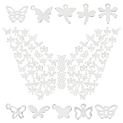 Нержавеющая Сталь Цвет 200шт 10 стили 201 подвески из нержавеющей стали, лазерная резка, цвет нержавеющей стали, 20 шт / стиль