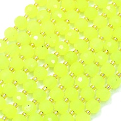 Другие Нефриты Природного нефрита нитей бисера, с бисером, окрашенные, граненые, фонарь, 8~8.5x6.5~7 мм, отверстие : 0.6 мм, около 44 шт / нитка, 15.16 дюйм (38.5 см)