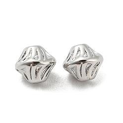 Платина Латунные бусины, без кадмия, без никеля и без свинца, твист двойной конус, платина, 7x6 мм, отверстие : 1 мм