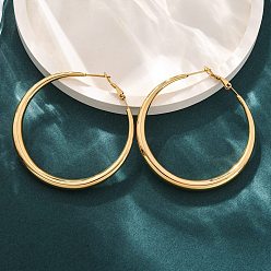 Золотой Серьги из 304 нержавеющей стали, ионное покрытие (ip), золотые, 60x5 мм